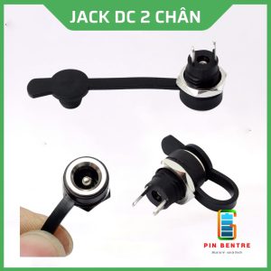 Jack DC Cái 2 chân khóa có nấp đậy cao su