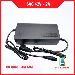 Sạc 10S 42V - 2A Có Quạt, chân sạc 3 chấu tròn dùng cho pin Li-ion