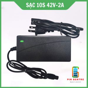 Sạc 10S 42V - 2A chân 3 chấu tròn dùng cho pin Li-ion có đèn báo khi sạc đầy