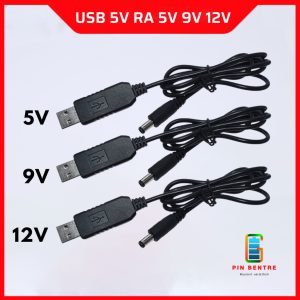 Dây nguồn USB 5V đổi điện áp sang 5V-9V-12V jack 5.5x2.1mm