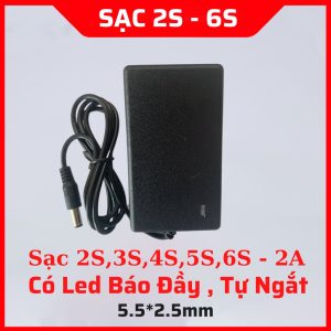 Sạc pin 2s 3s 4s 5s 6s dùng cho pin Li-ion dụng cụ cầm tay có LED báo đầy