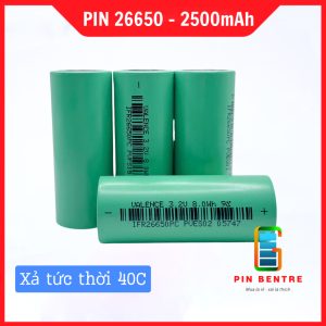 Pin sắt 26650 3.2V dung lượng 2500mAh xả tức thời 40C
