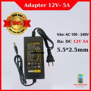 Nguồn Adapter 12V - 5A chân 5.5 * 2.5mm cho máy bơm,đèn Led...