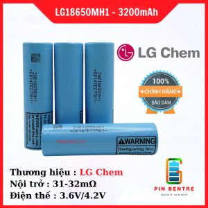 Cell Pin 18650 LG MH1 dung lượng 3200mAh xả 10A hàng mới chính hãng