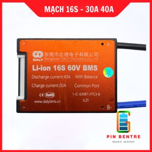 Mạch 16S 60V 30A 40A 60A Daly cân bằng và bảo vệ Pin Li-ion 3.6V cho xe điện