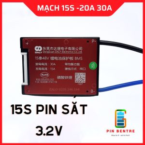 Mạch 15S 48V Pin sắt  dòng xả 20A 30A Daly cân bằng và bảo vệ Pin