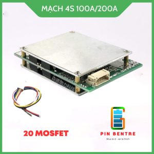 Mạch BMS 4S 100A/200A bảo vệ Pin Sắt 3.2V với 20 Mosfet sạc và xả cùng cổng
