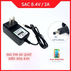 Sạc 8.4V 2A Cho Pin Áo Điều Hòa Có Led Báo Sạc Đầy