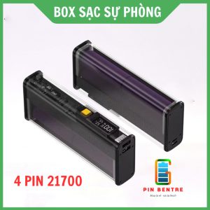 Box sạc dự phòng 4 Cell 21700 22.5W trong suốt ( Chưa Pin )