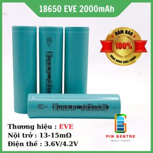 Cell Pin 18650 EVE 20P 2000mah xả 10C/20A hàng mới chính hãng EVE